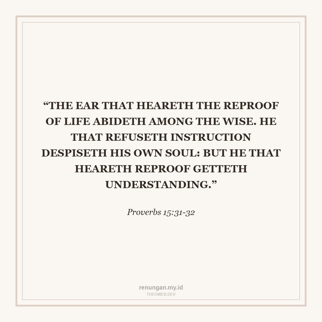 A HEART OPEN TO REPROOF