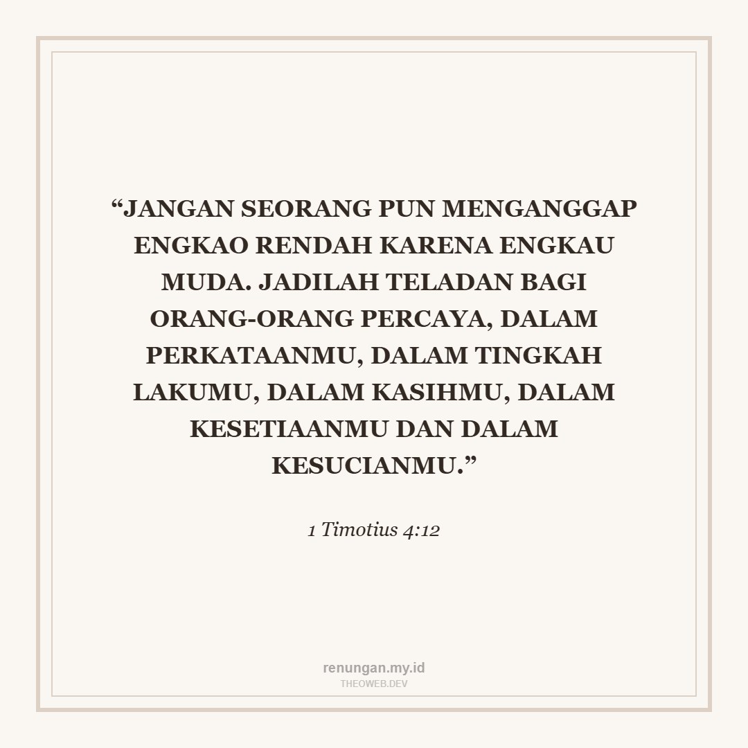 MENJADI TELADAN DALAM KRISTUS