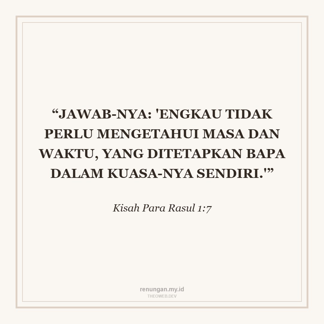 WAKTU TUHAN PASTI TERBAIK