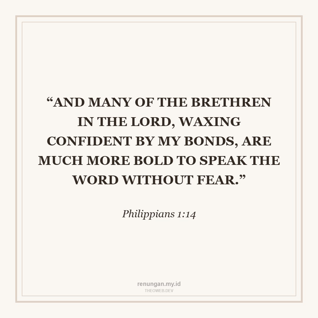 BOLDNESS IN TIMES OF TRIAL