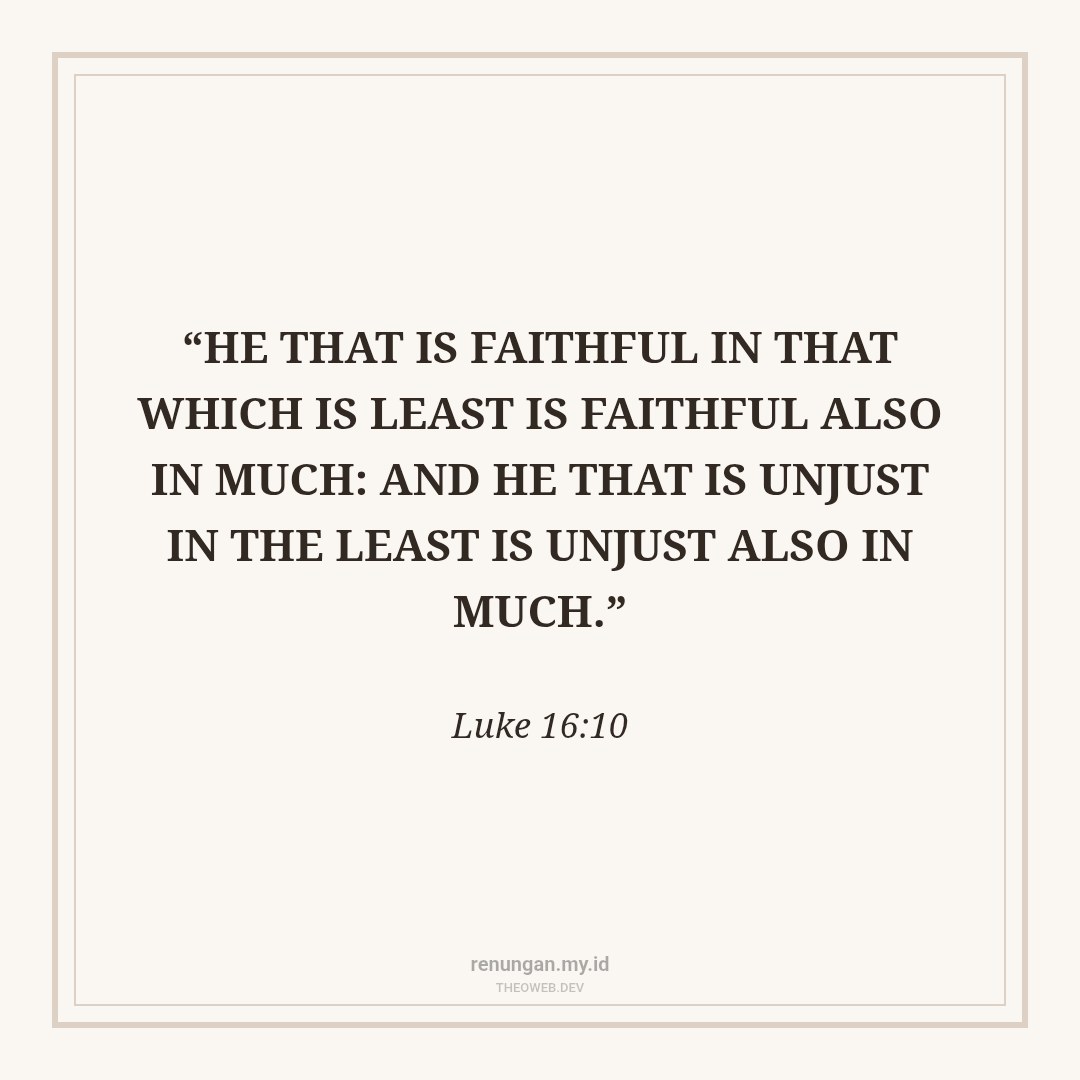 FAITHFUL IN LITTLE THINGS