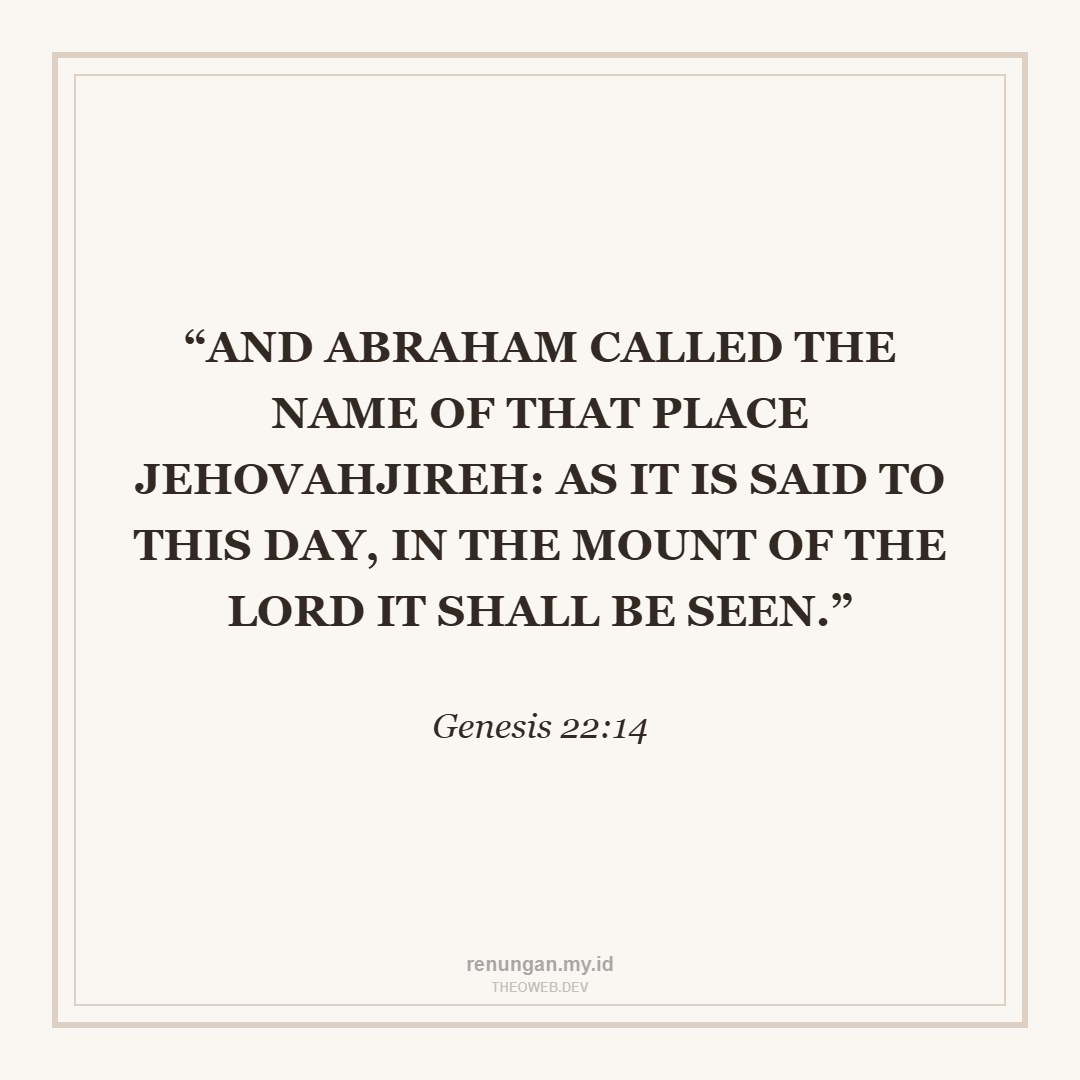THE LORD WILL PROVIDE