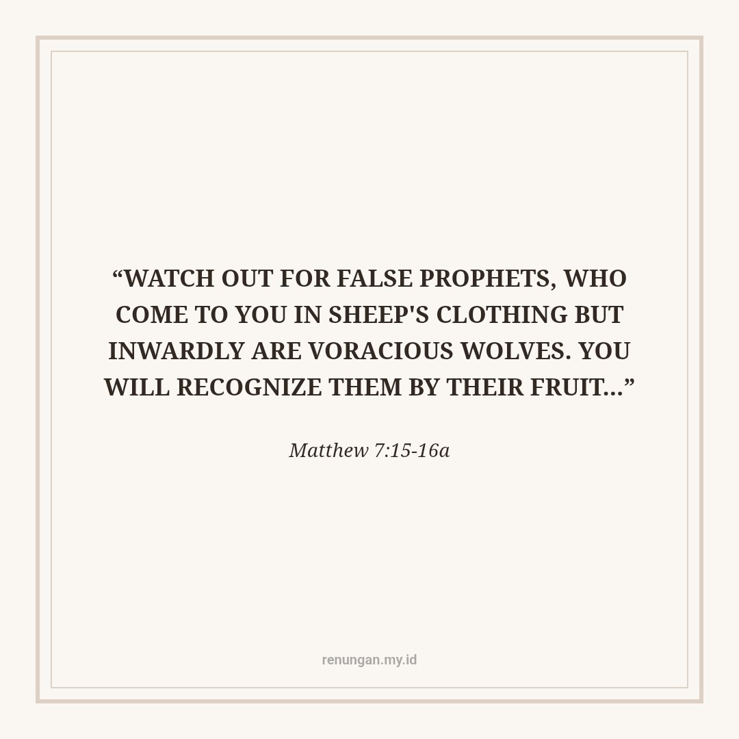 JUDGING TEACHINGS BY THEIR FRUIT