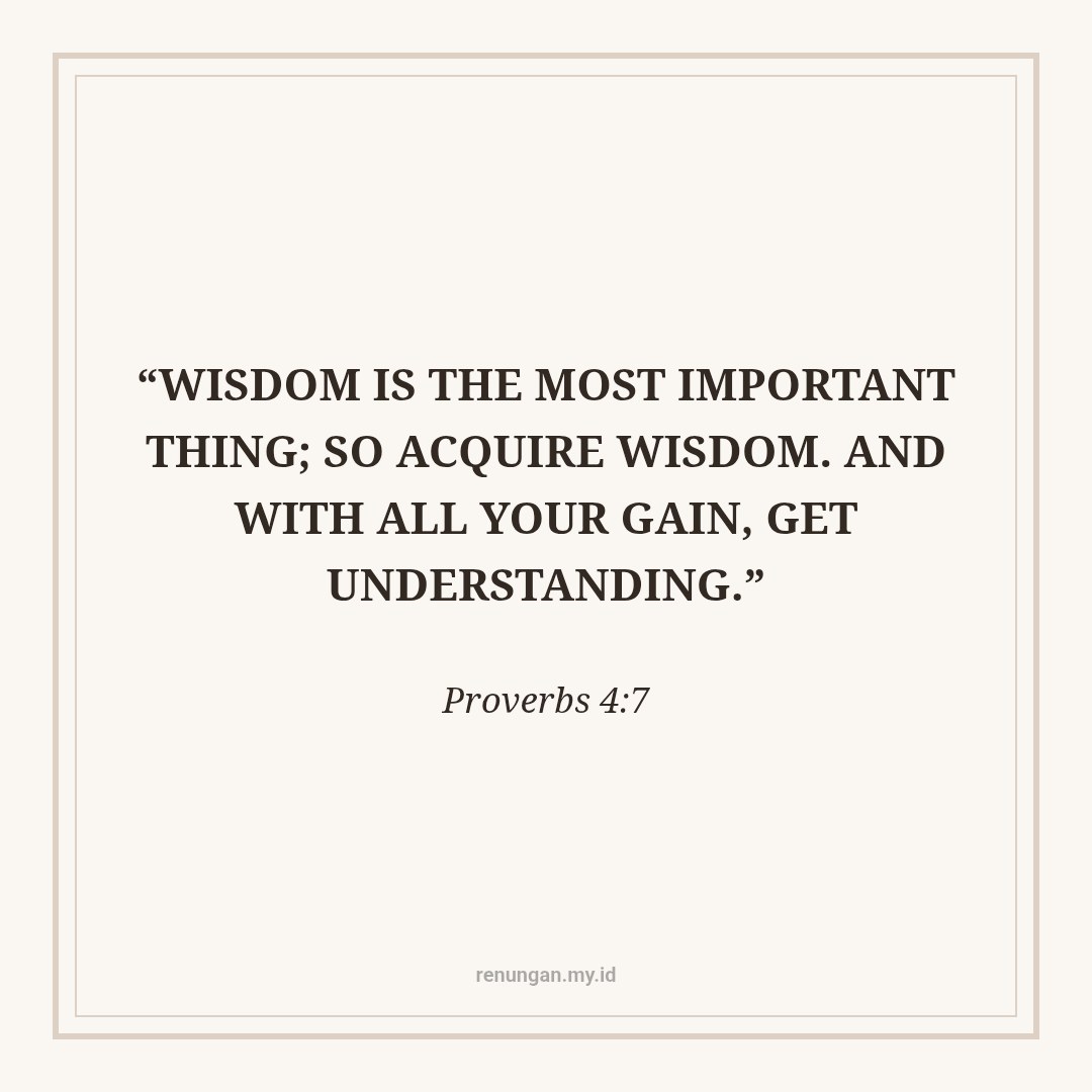 PURSUING AND ACQUIRING WISDOM