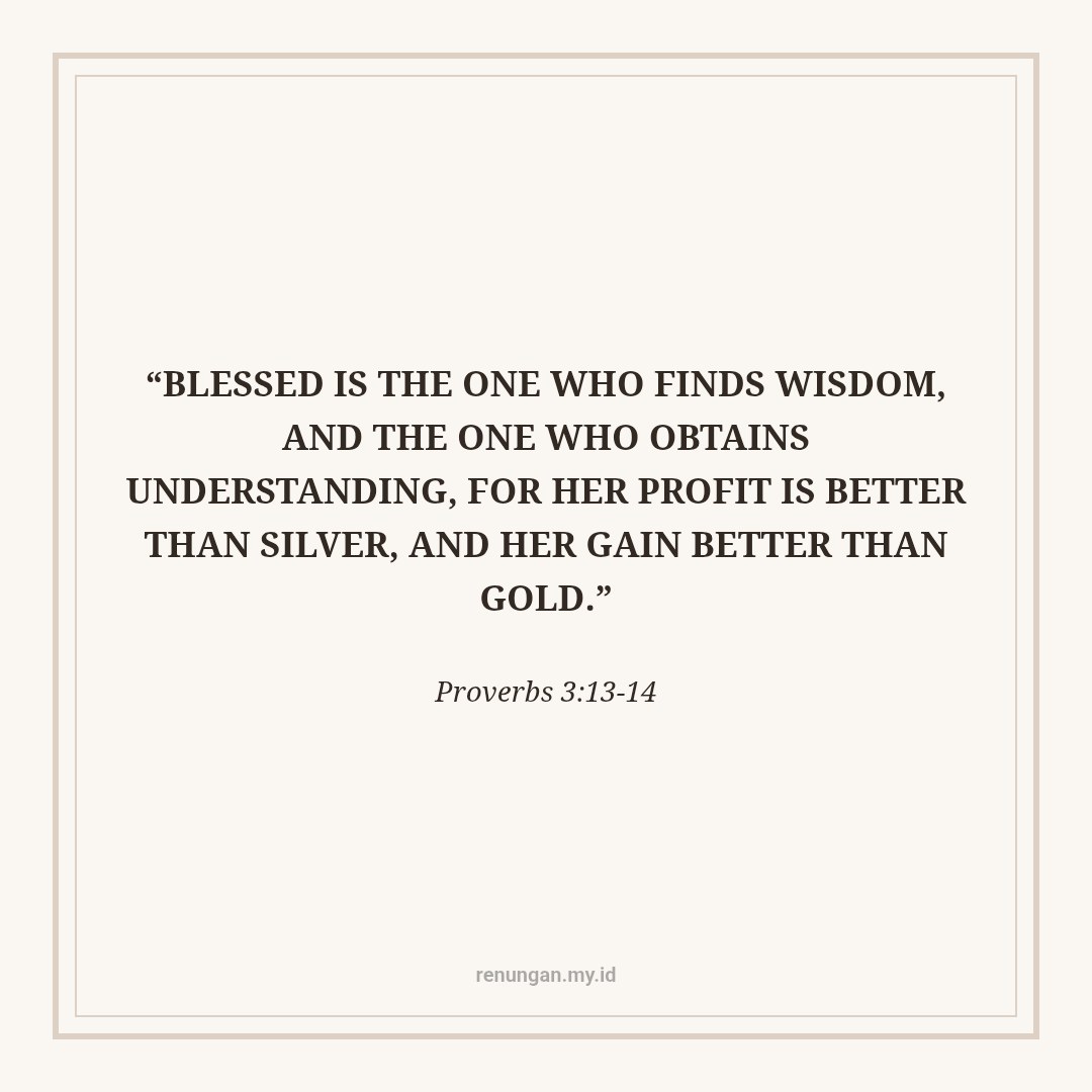 THE VALUE OF WISDOM