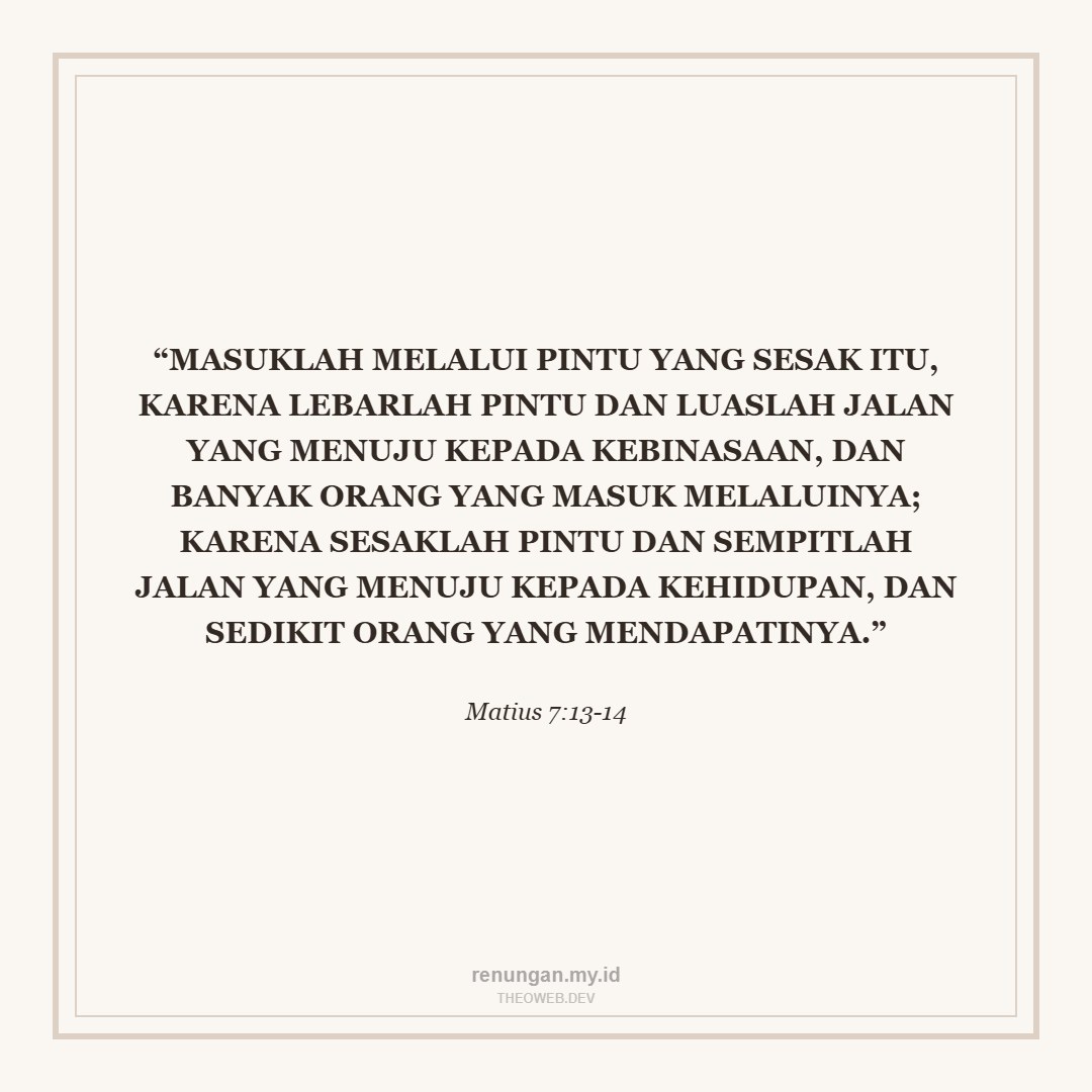 MEMILIH JALAN YANG SEMPIT
