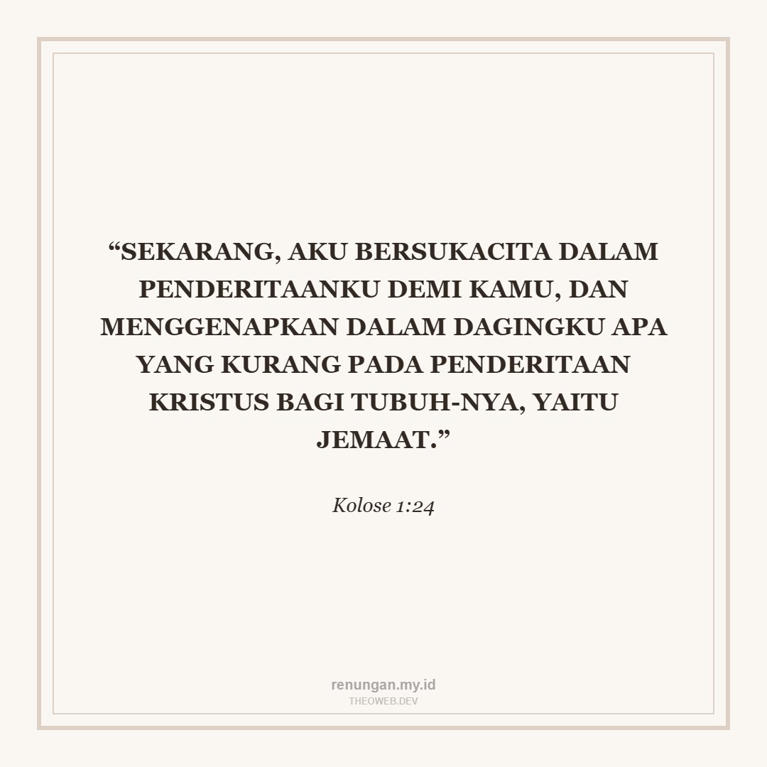 SUKACITA DI BALIK PENDERITAAN