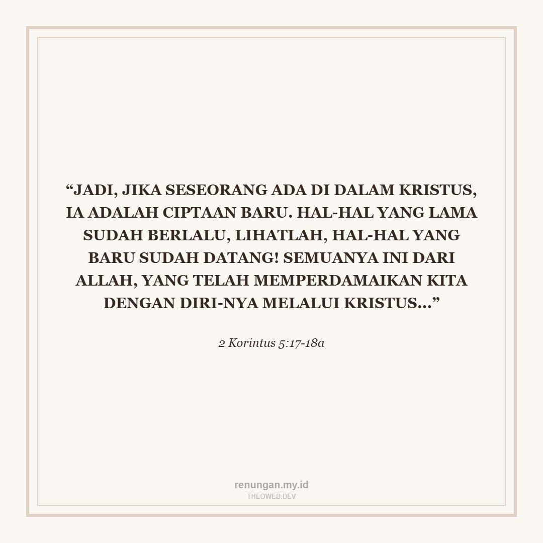 CIPTAAN BARU DI DALAM KRISTUS