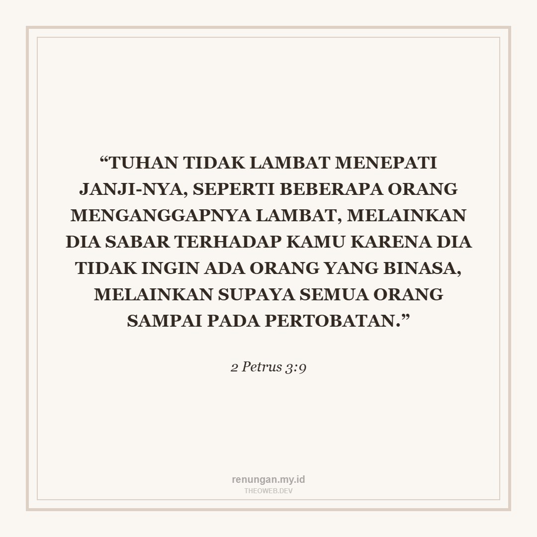 KESABARAN DAN KASIH KARUNIA TUHAN