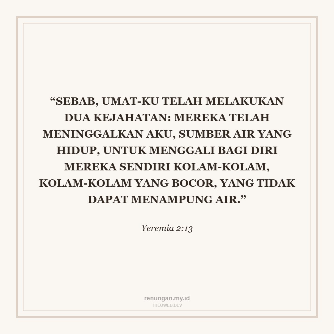 MEMINUM DARI SUMBER SEJATI