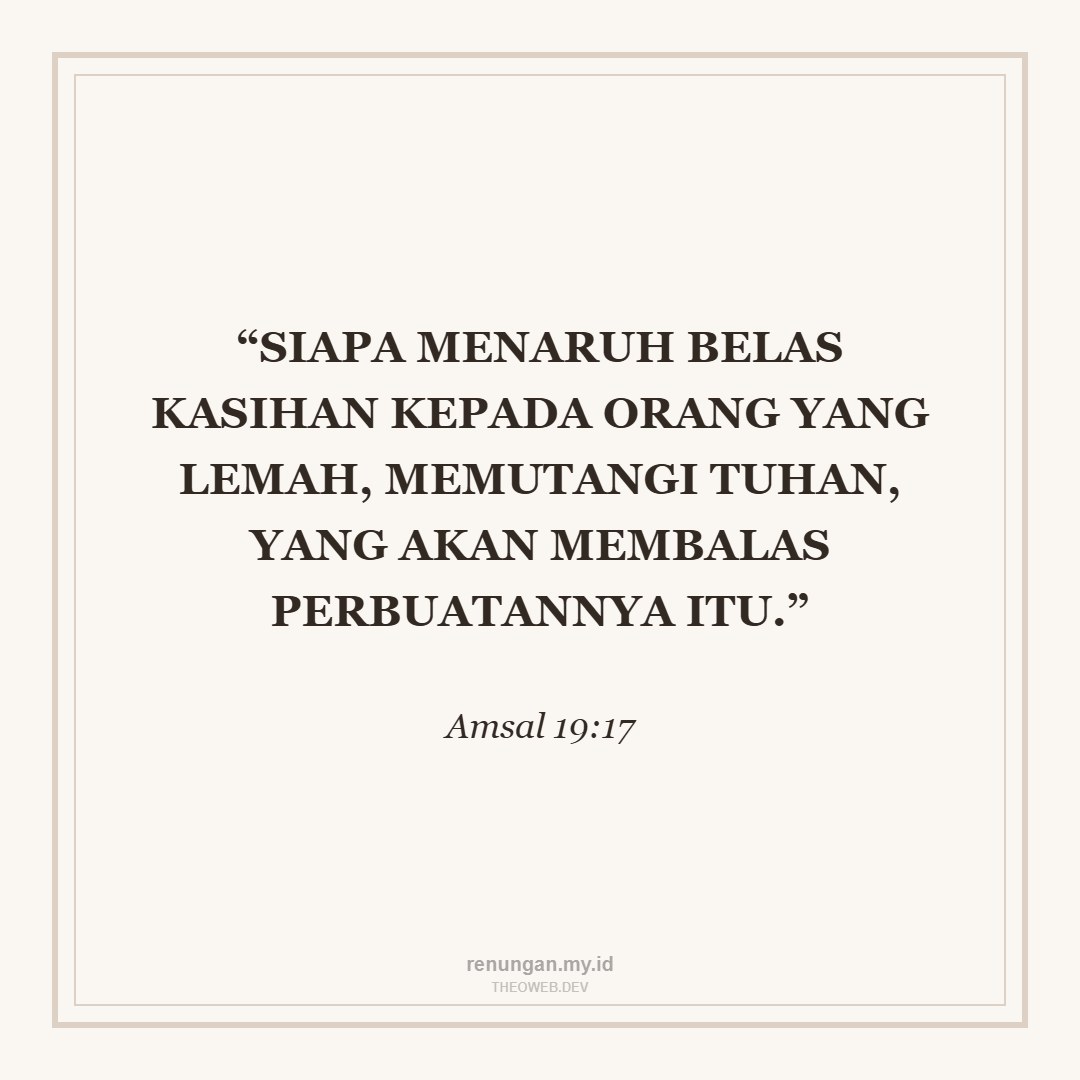 MEMBERI DENGAN BELAS KASIHAN