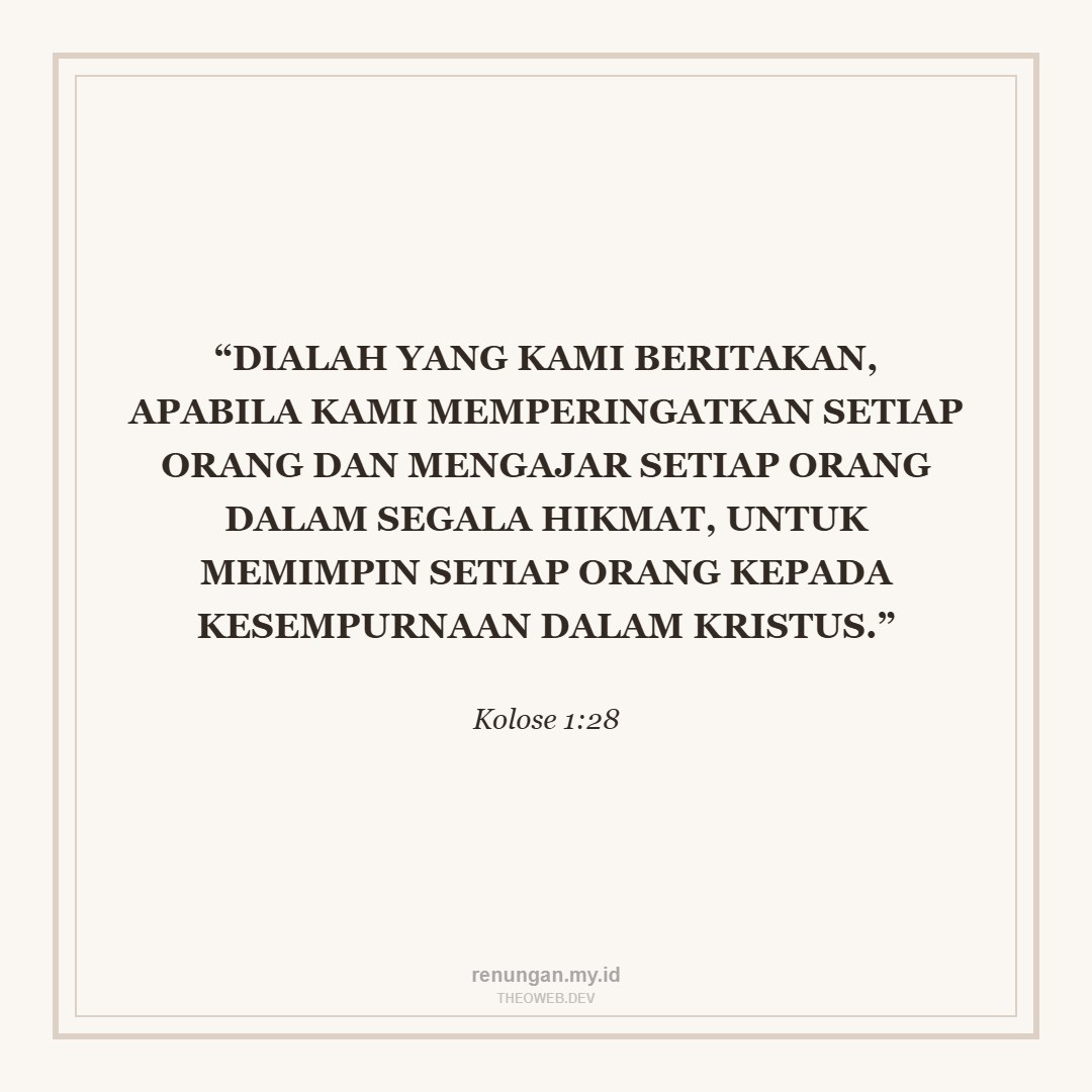 BERMISI DENGAN HIKMAT KRISTUS