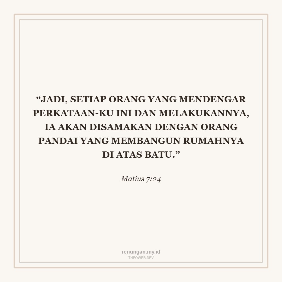 MEMBANGUN DI ATAS BATU KARANG
