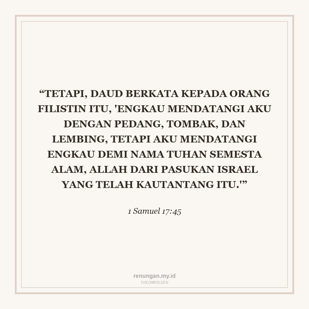 MENJADI DAUD DI HADAPAN GOLIAT