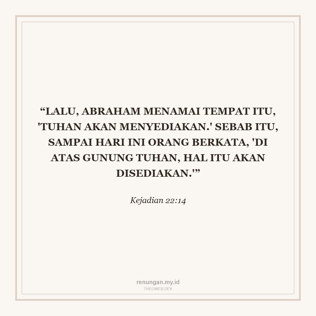 TUHAN MENYEDIAKAN KEBUTUHAN KITA