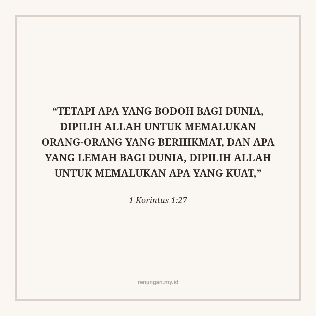 MENGGANTI RASA MINDER DENGAN KESADARAN AKAN URAPAN TUHAN