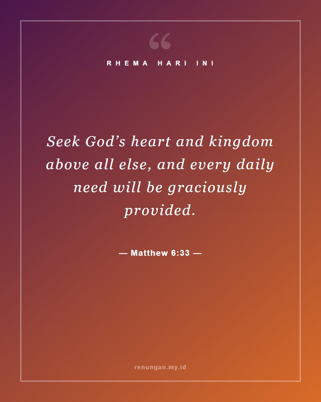 Matthew 6:33
