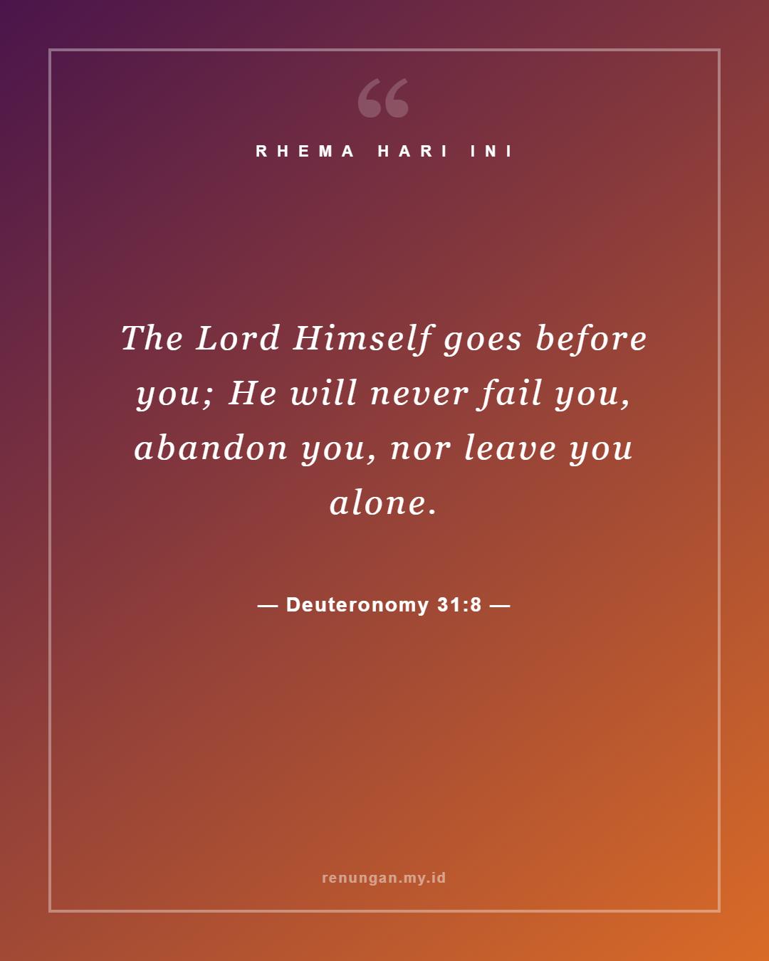 Deuteronomy 31:8