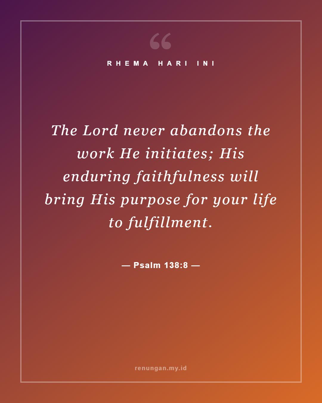 Psalm 138:8
