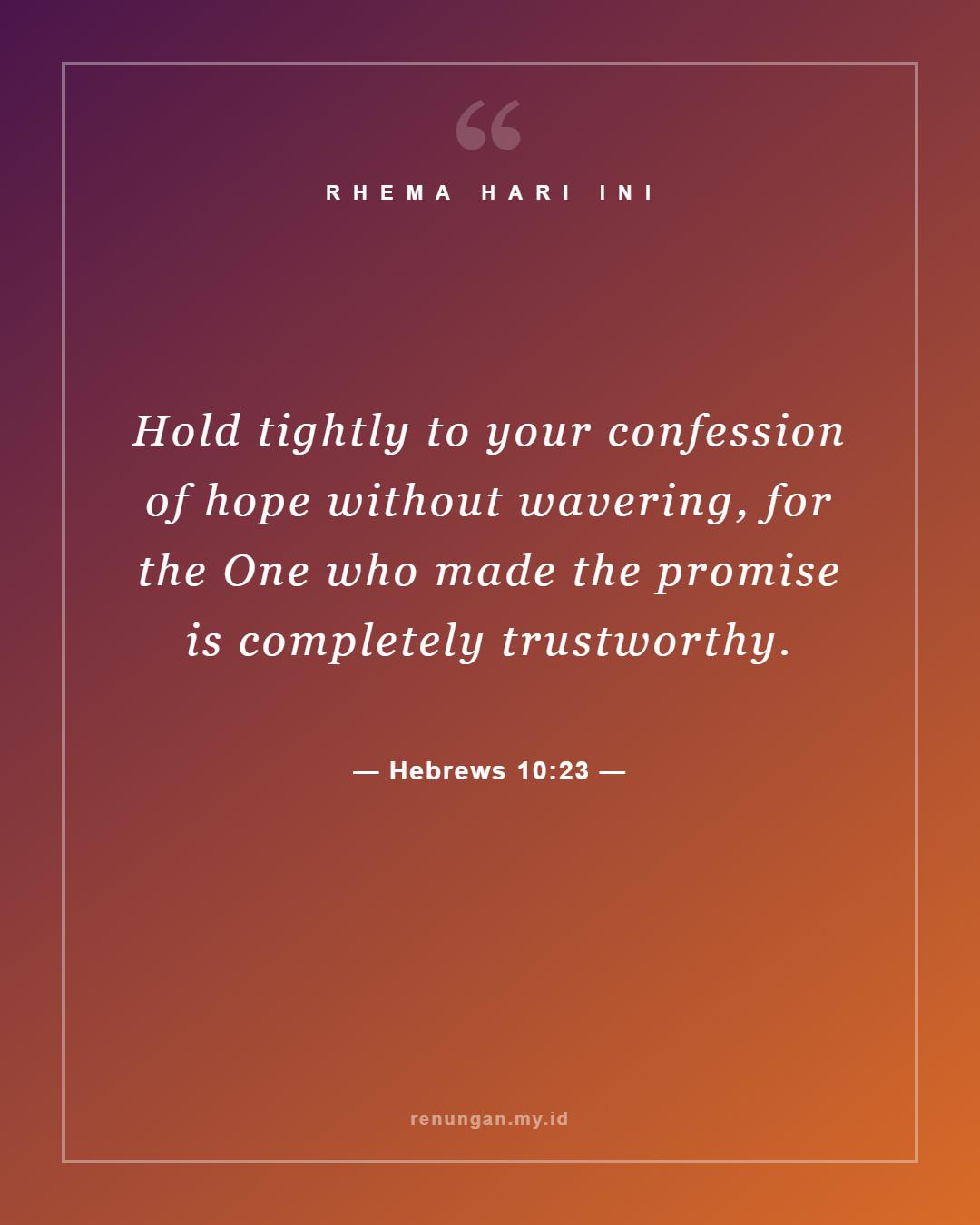 Hebrews 10:23