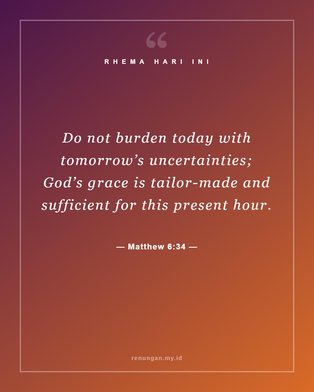 Matthew 6:34