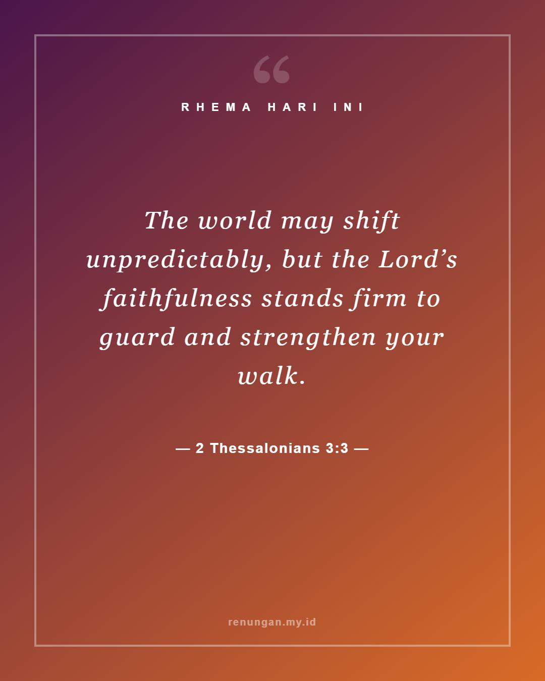 2 Thessalonians 3:3