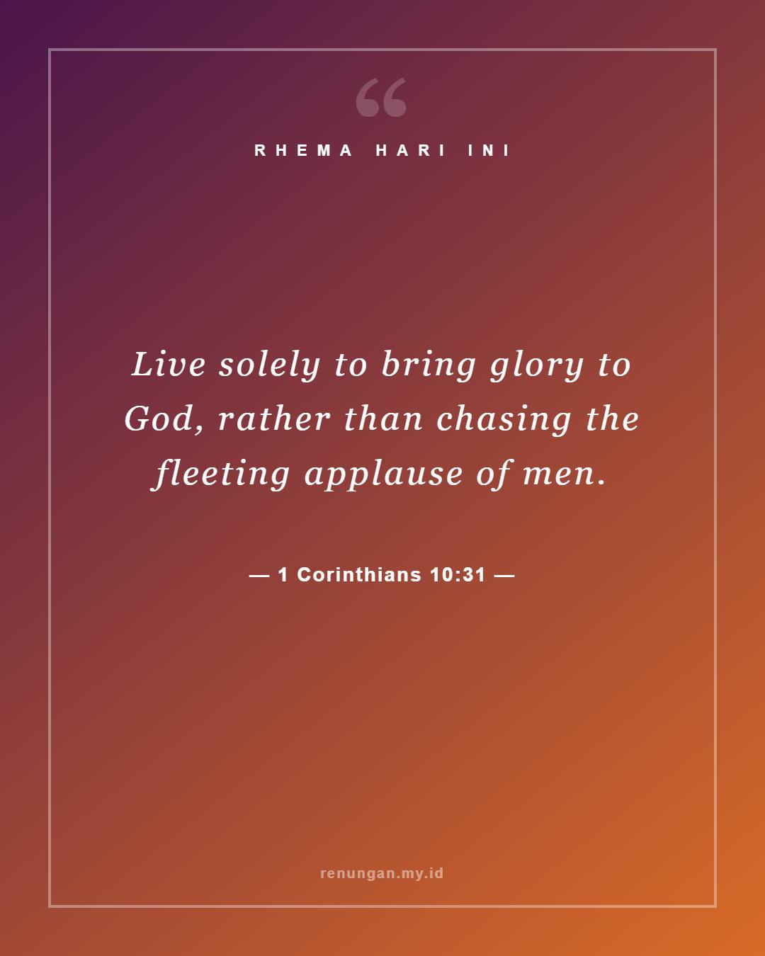 1 Corinthians 10:31