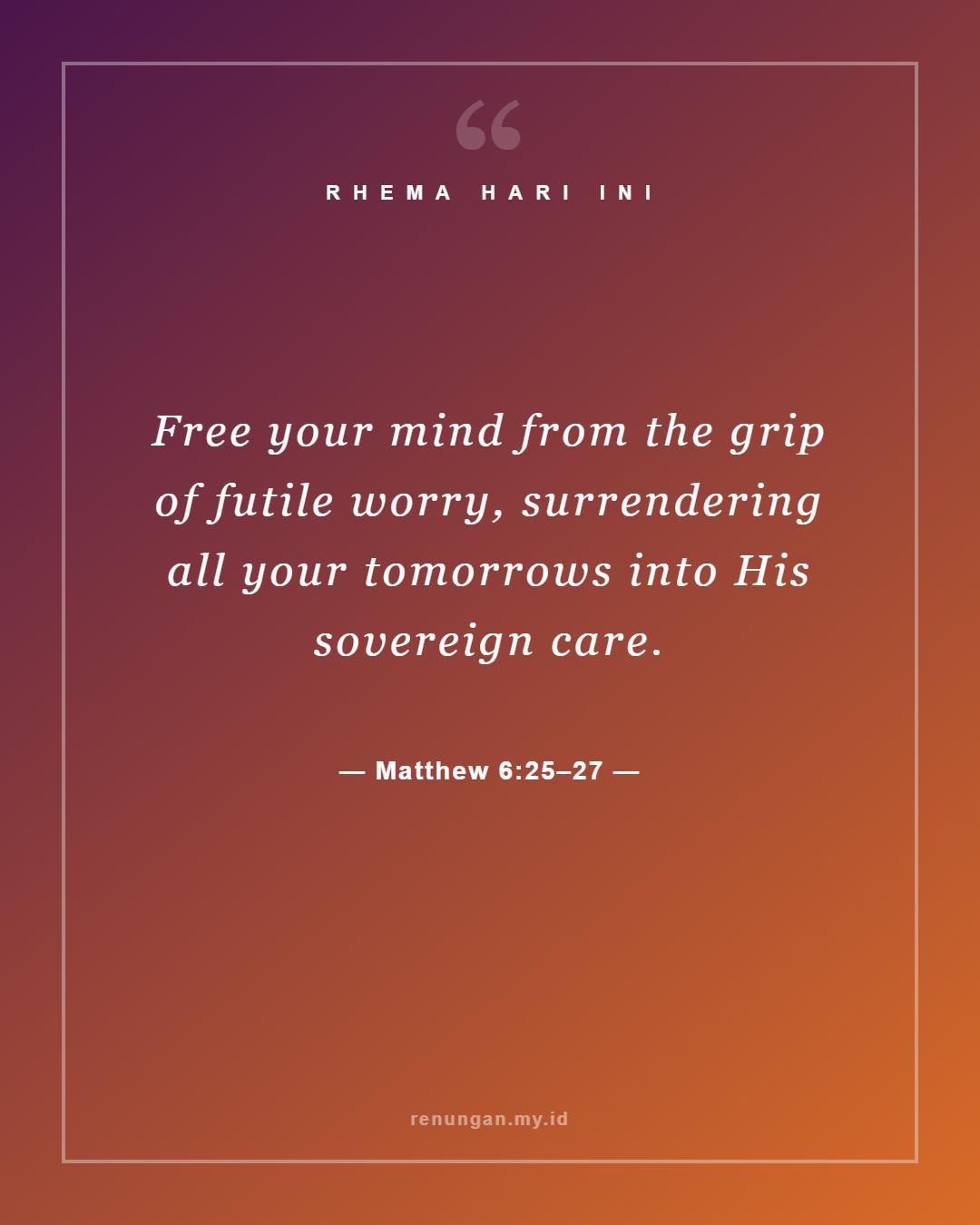 Matthew 6:25–27