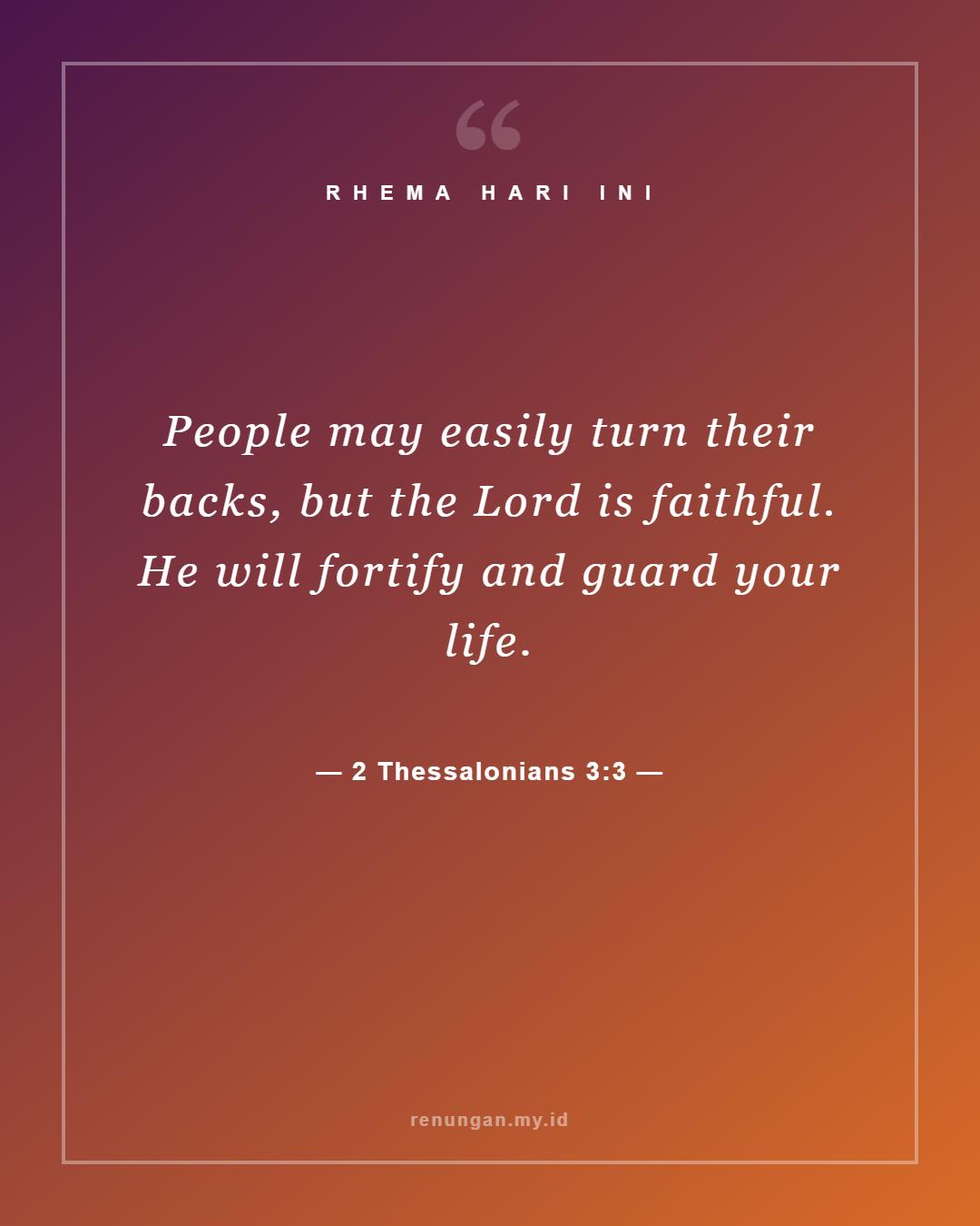 2 Thessalonians 3:3
