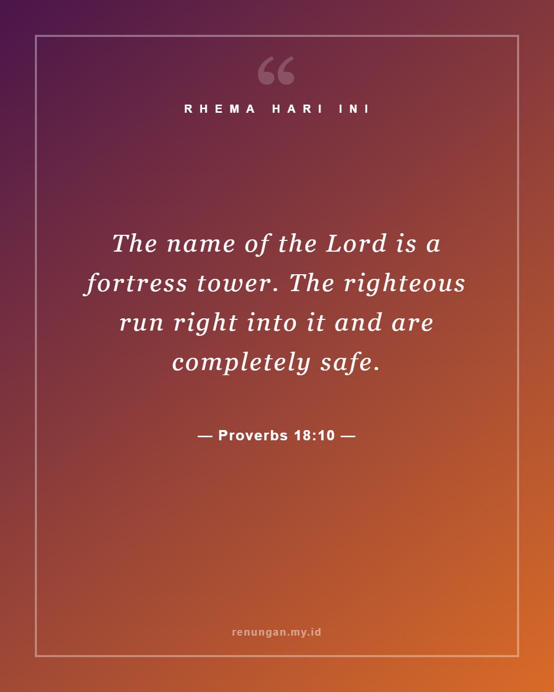 Proverbs 18:10
