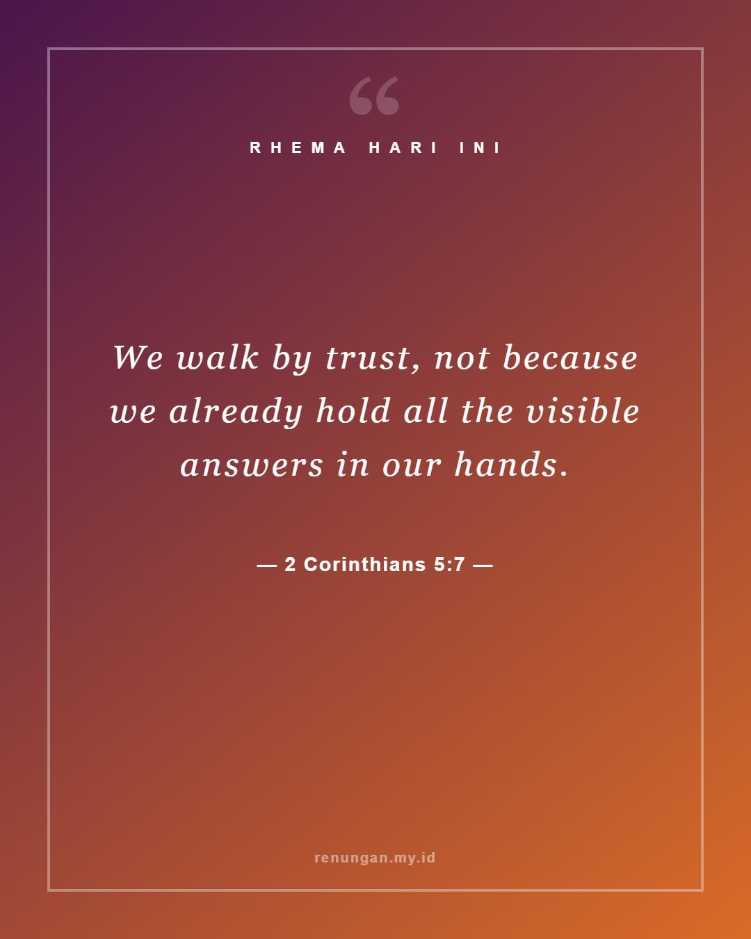 2 Corinthians 5:7
