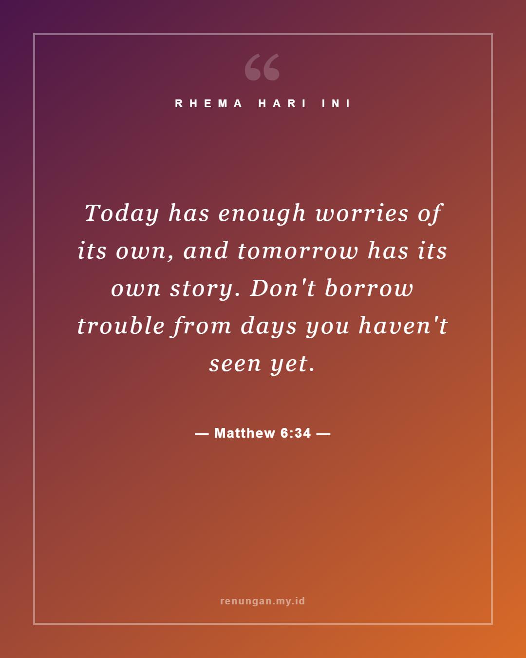 Matthew 6:34