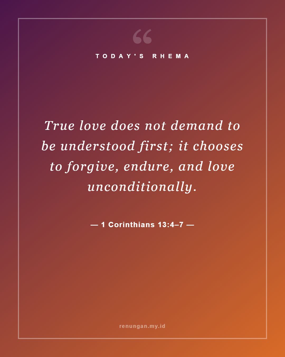 1 Corinthians 13:4–7