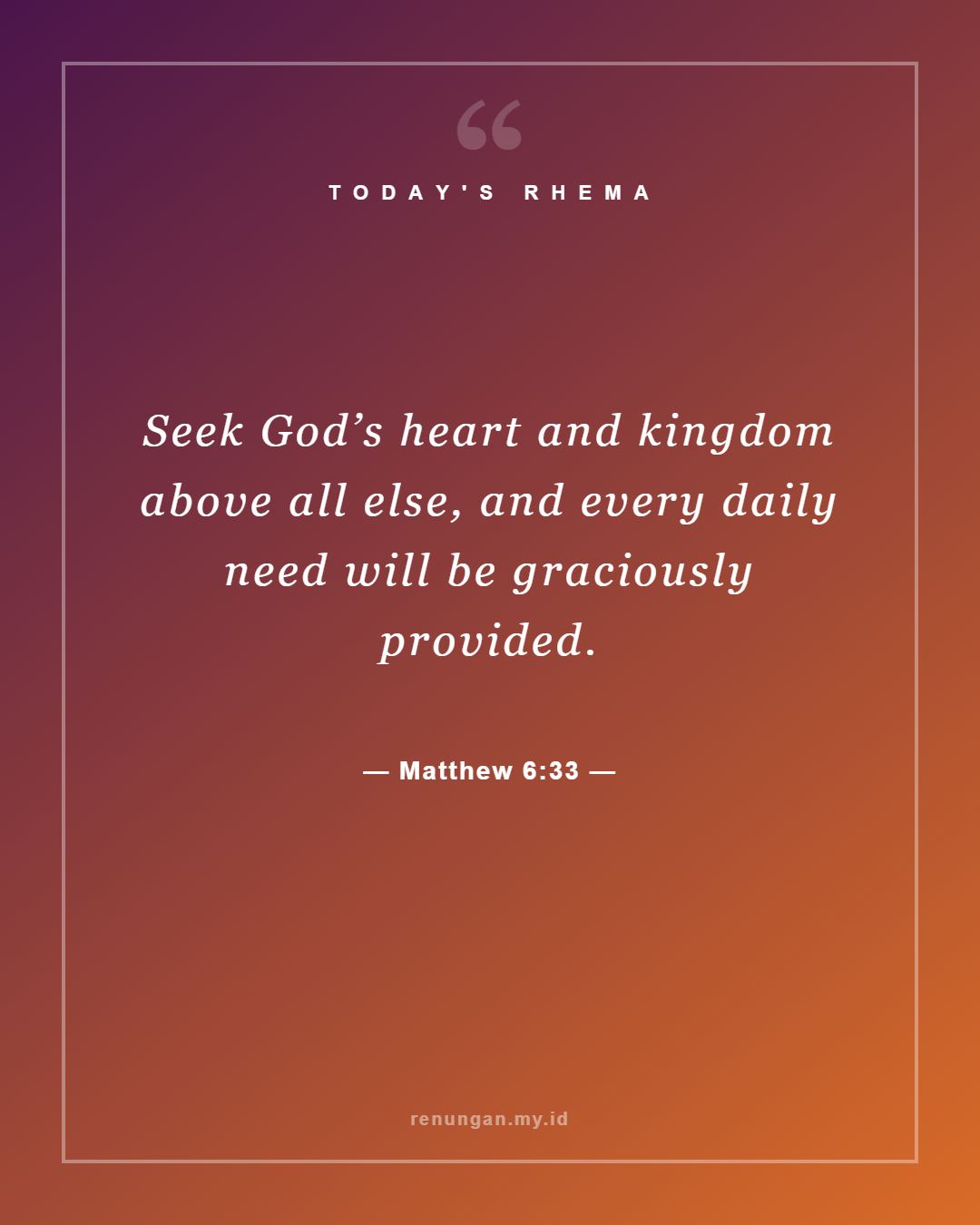 Matthew 6:33