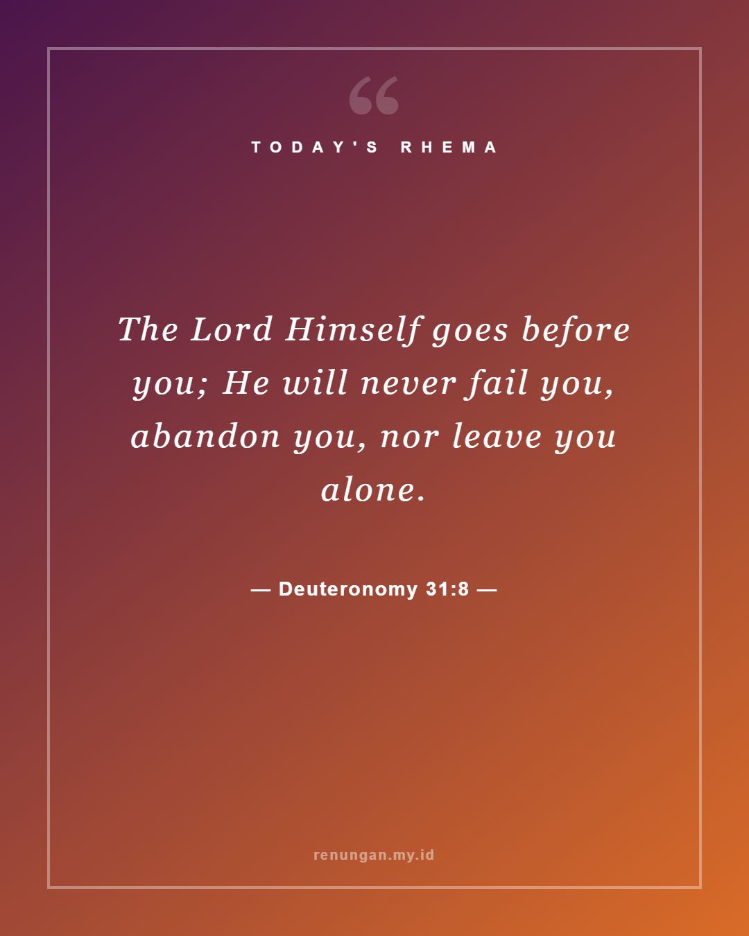 Deuteronomy 31:8