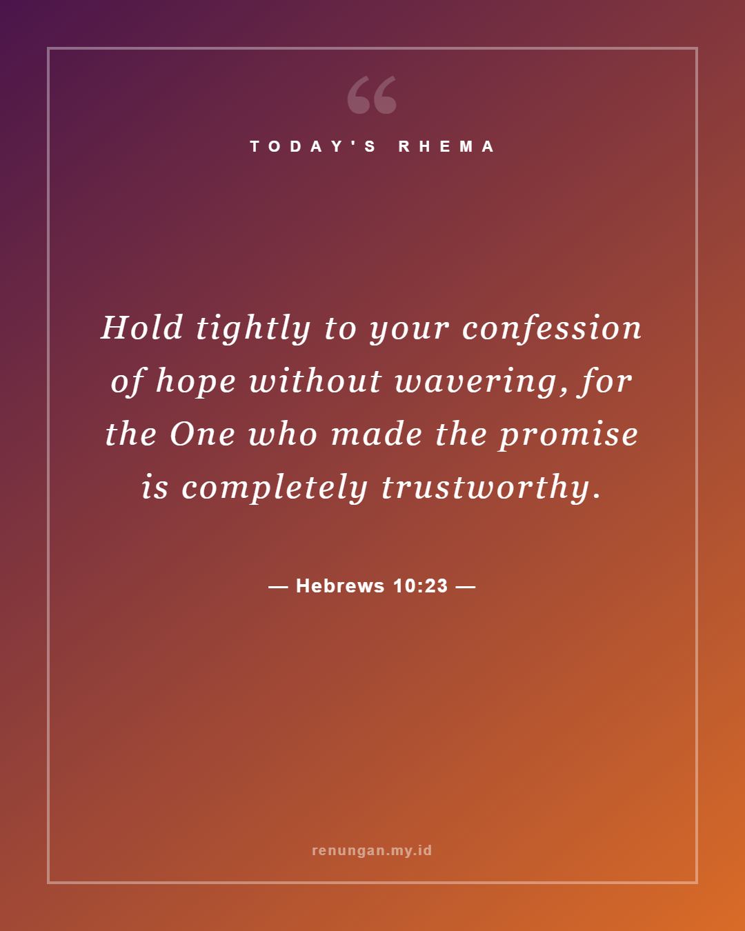 Hebrews 10:23