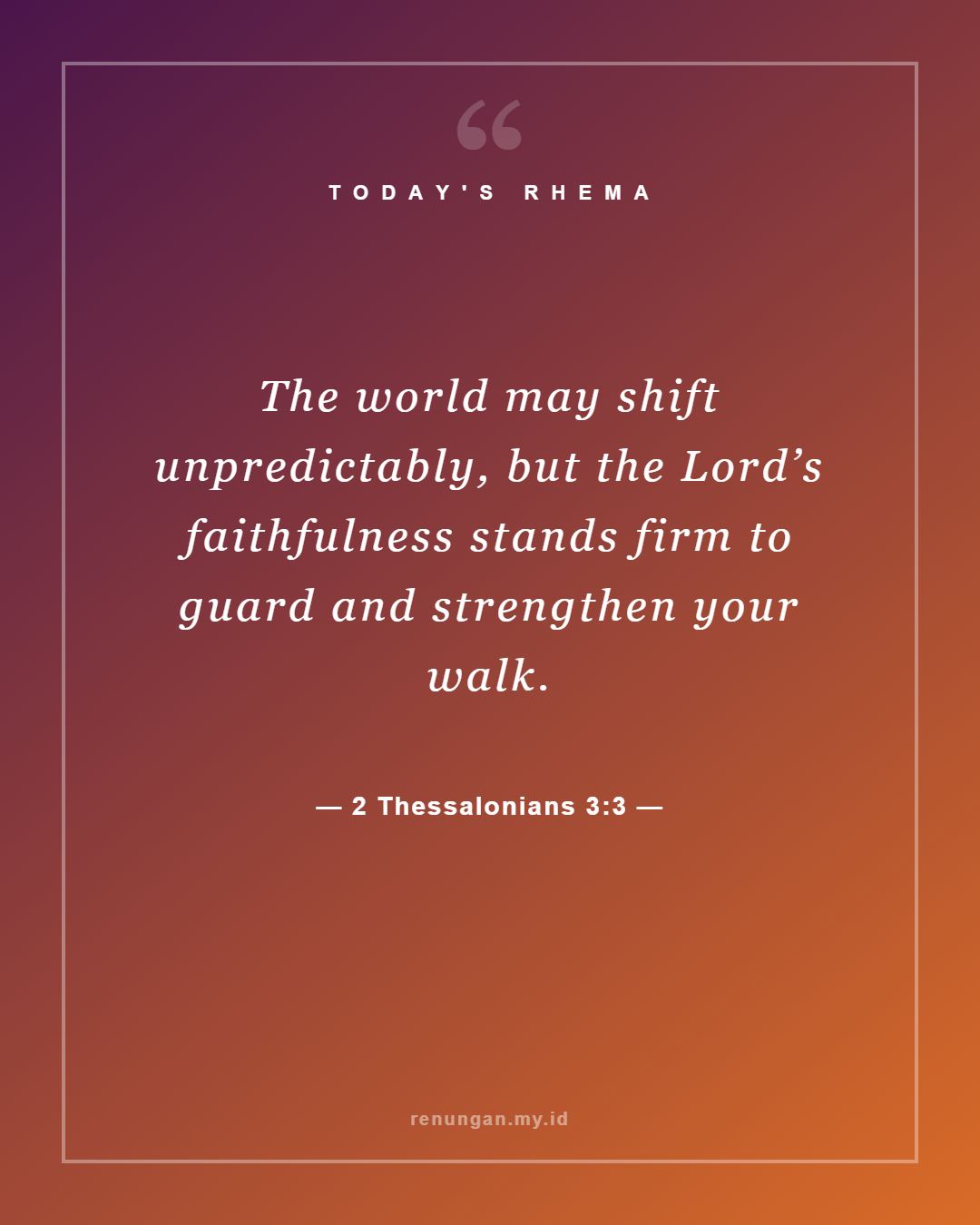 2 Thessalonians 3:3