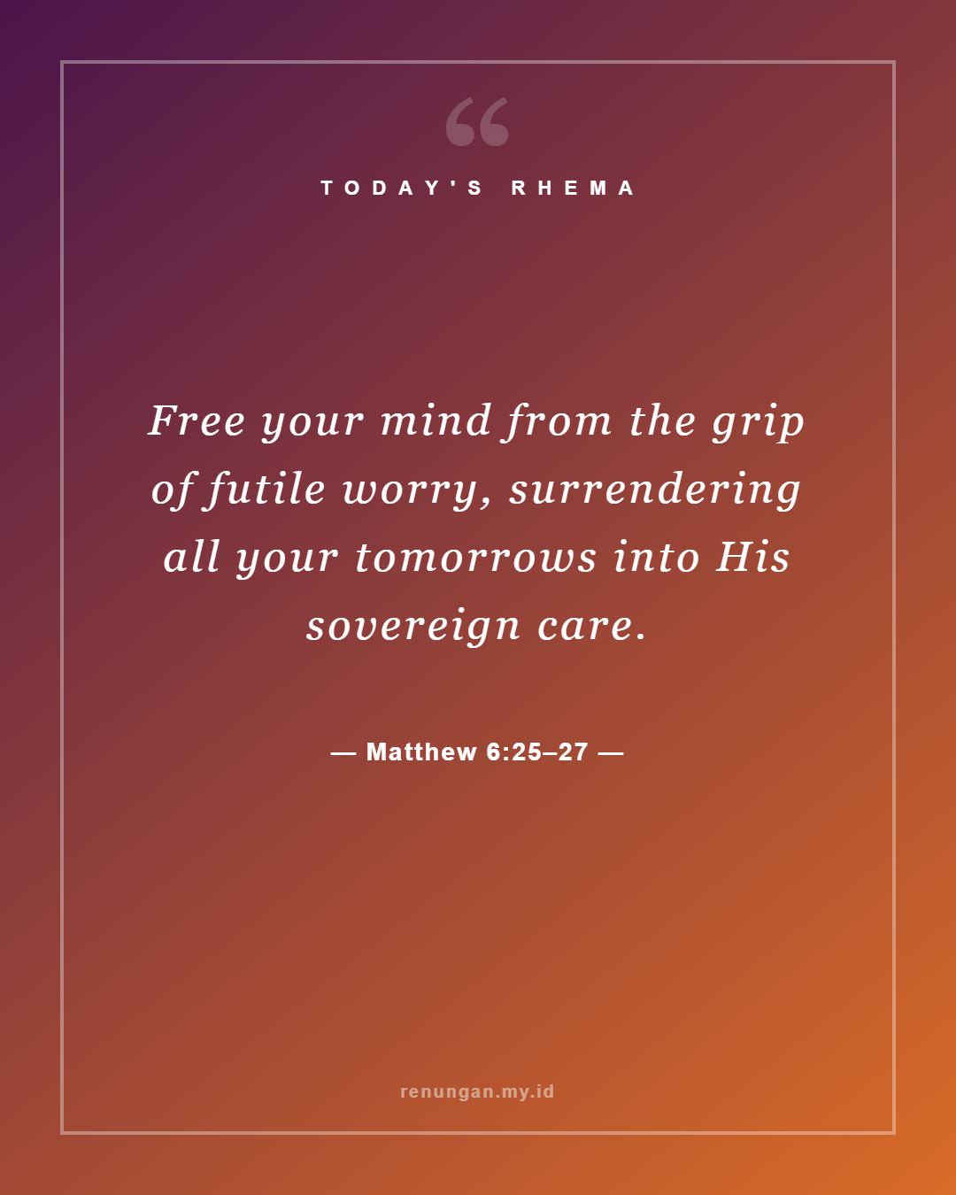 Matthew 6:25–27