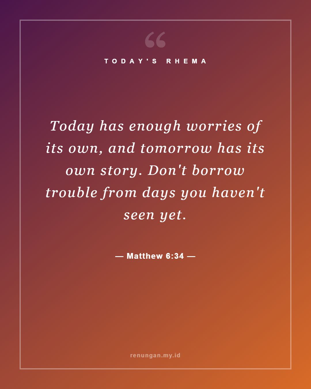 Matthew 6:34