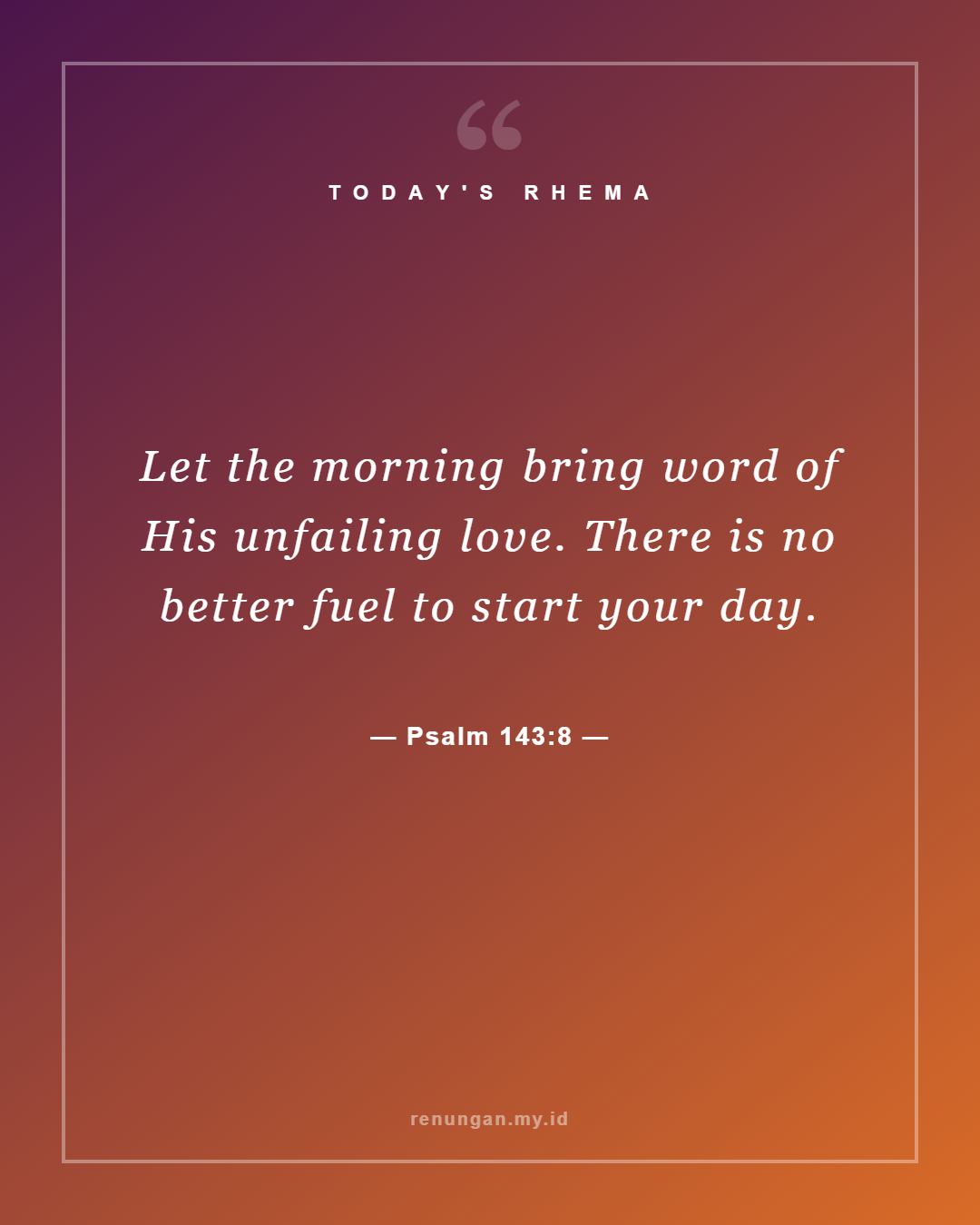 Psalm 143:8