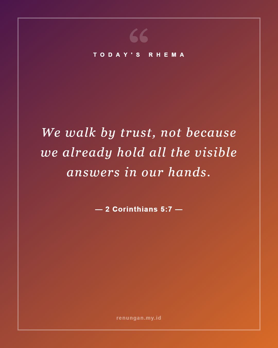 2 Corinthians 5:7