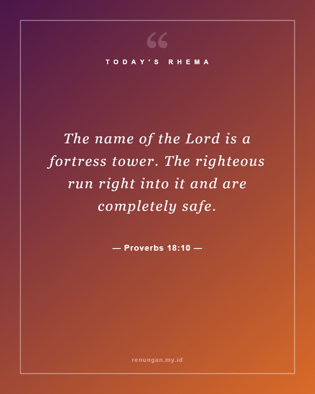Proverbs 18:10