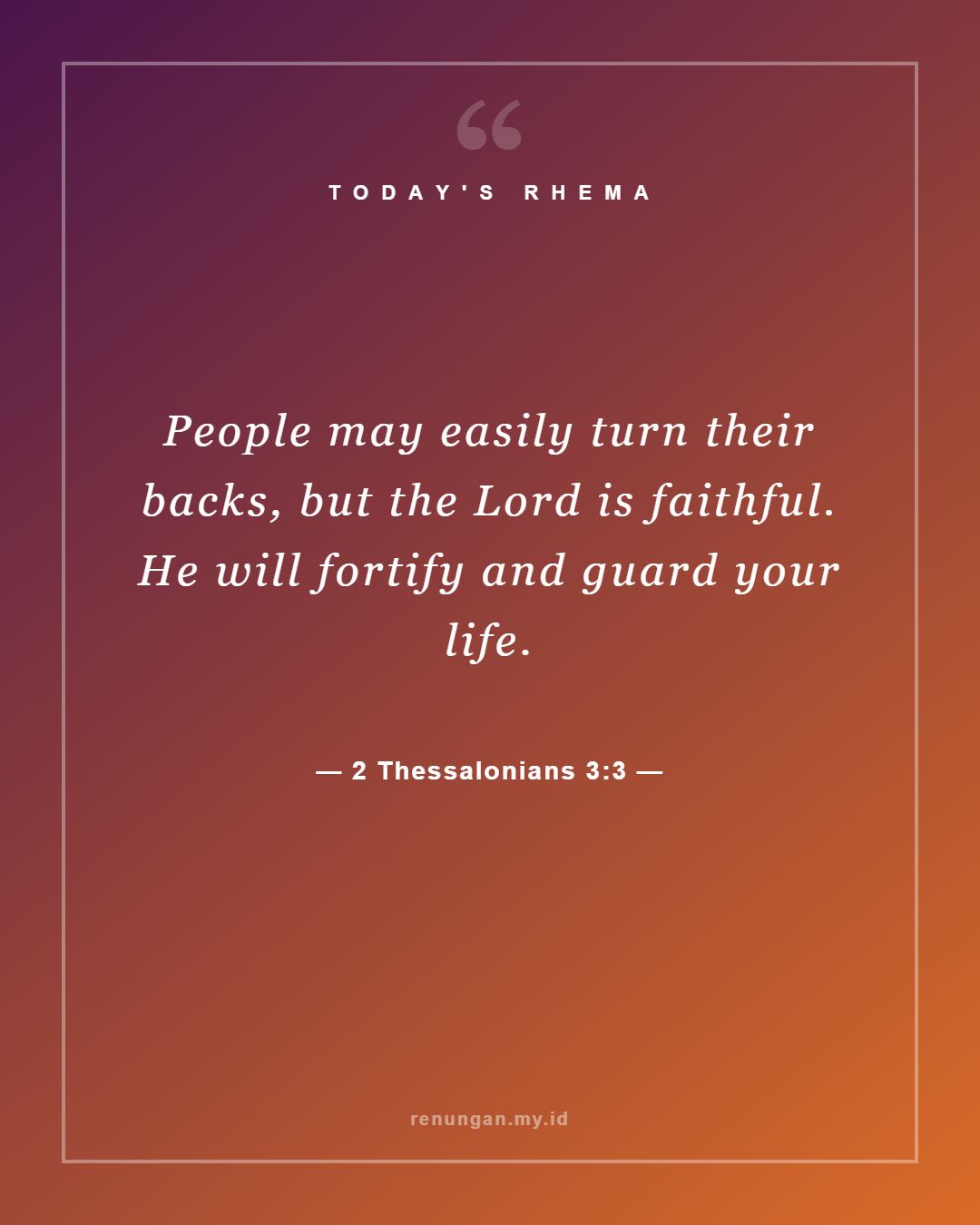 2 Thessalonians 3:3