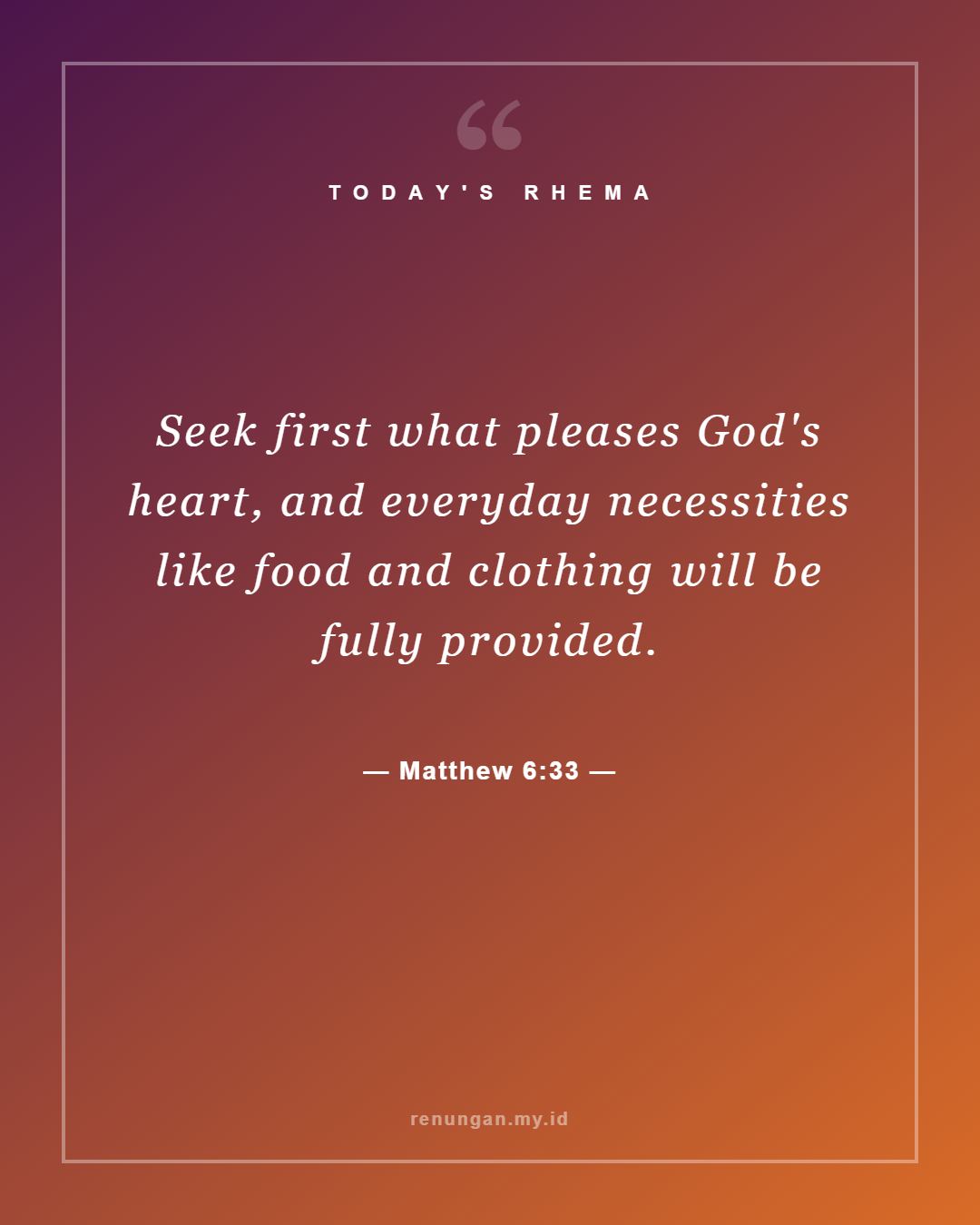 Matthew 6:33