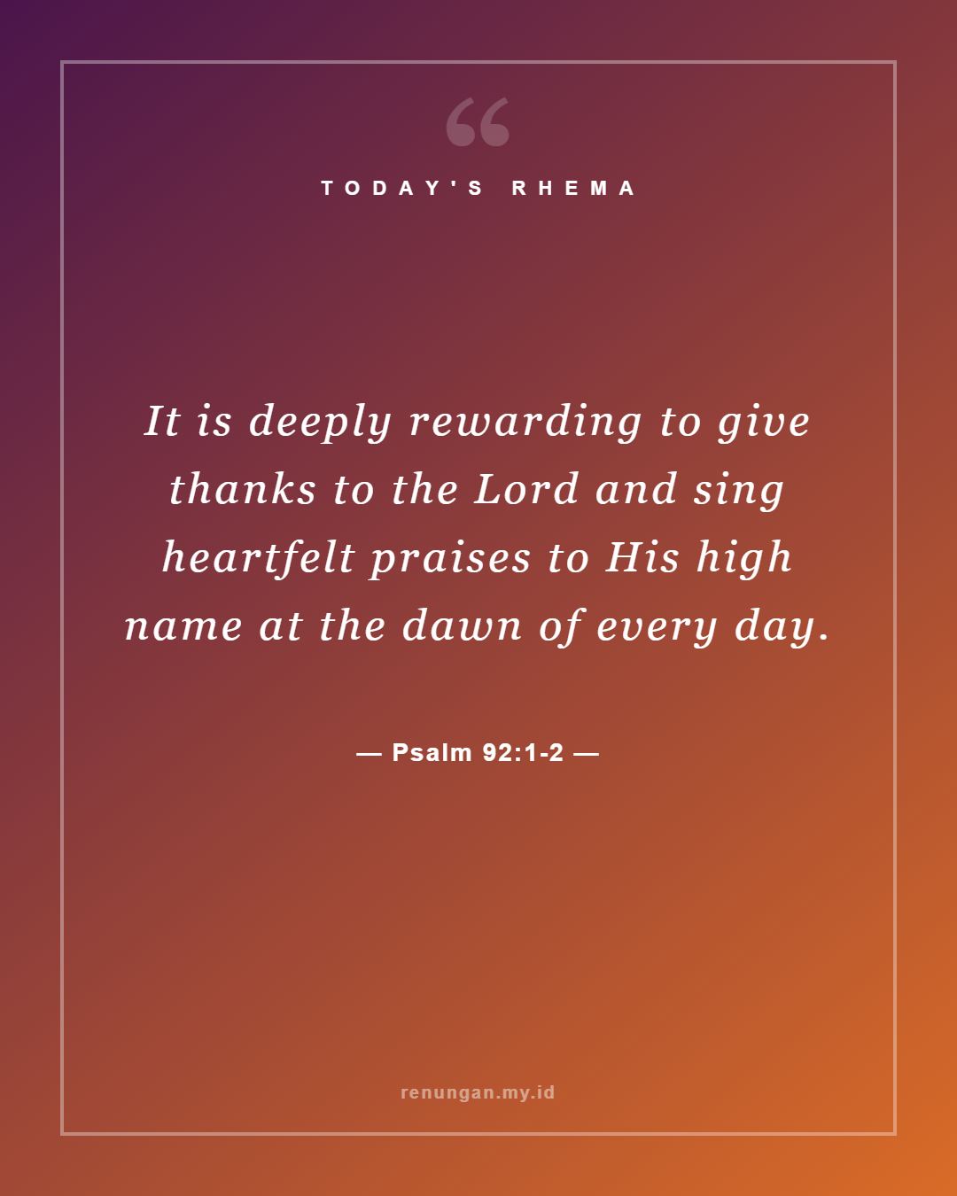 Psalm 92:1-2