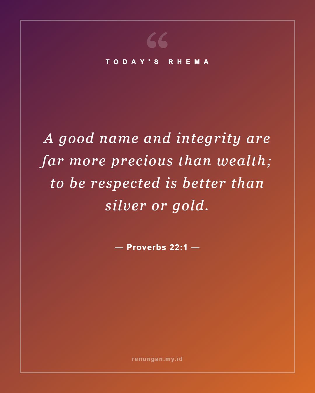 Proverbs 22:1