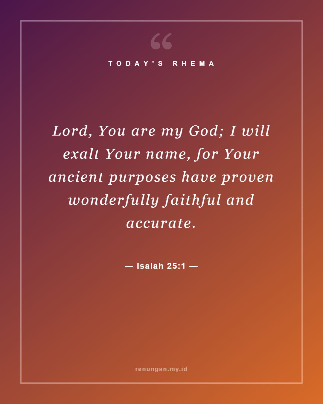 Isaiah 25:1