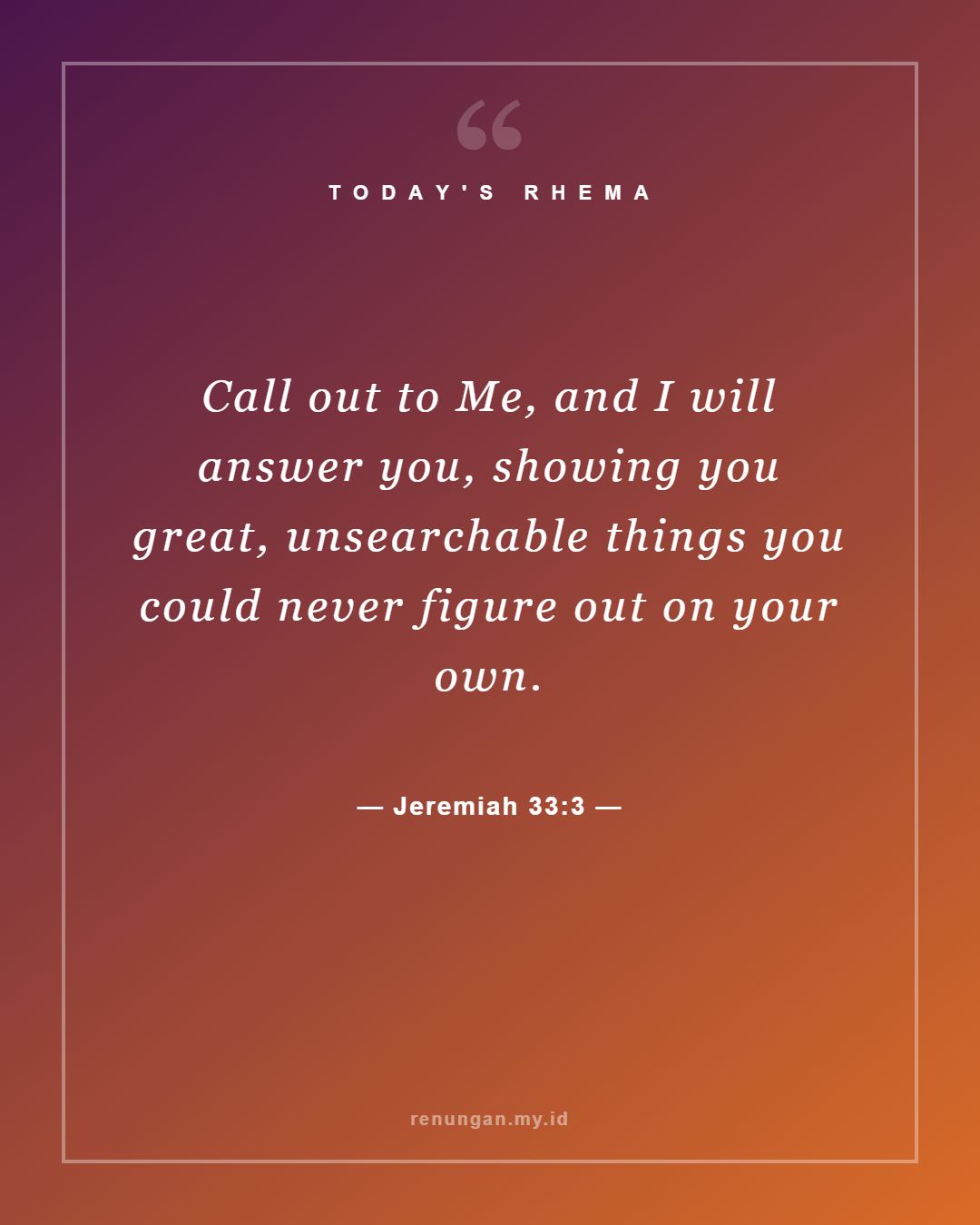 Jeremiah 33:3