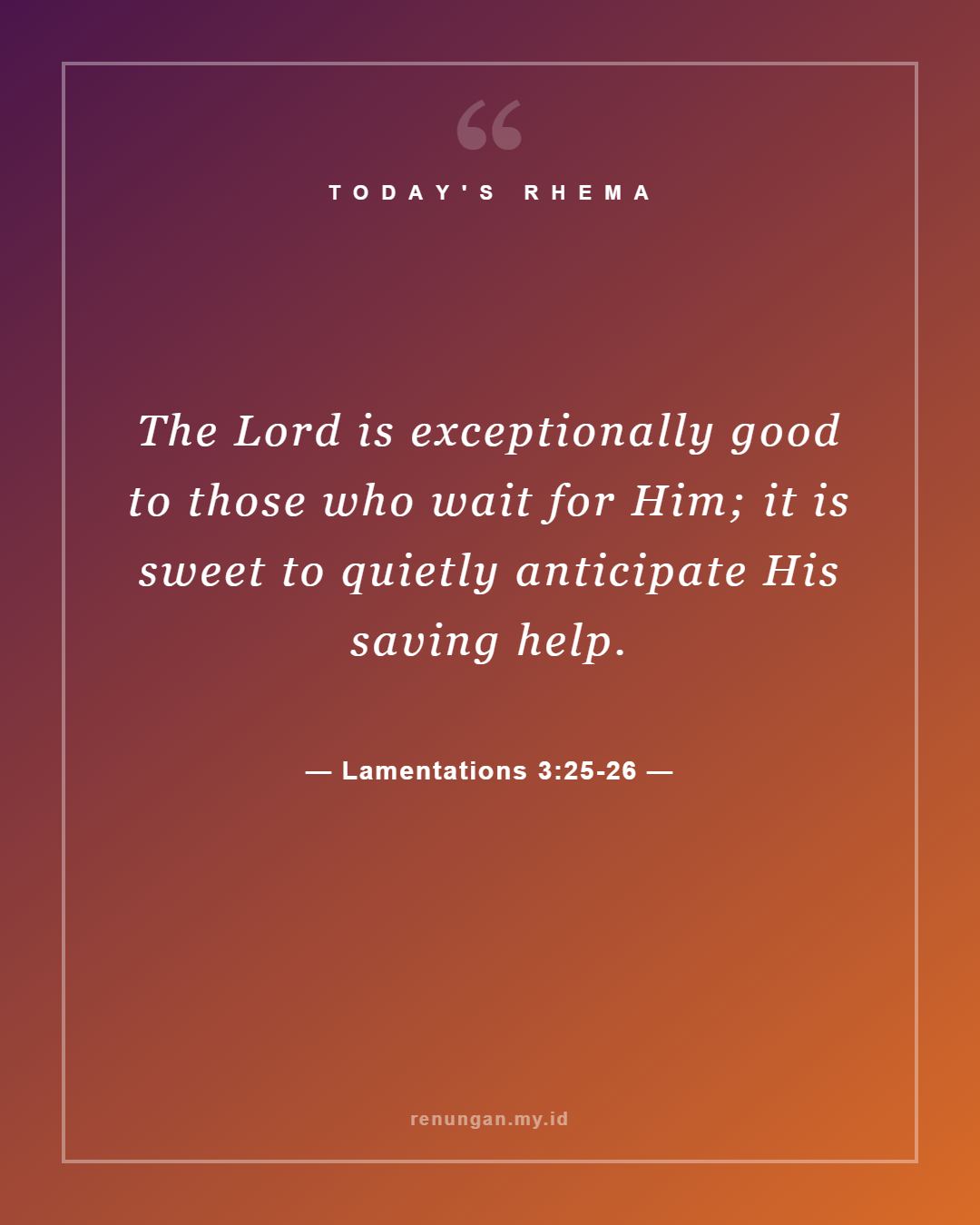 Lamentations 3:25-26