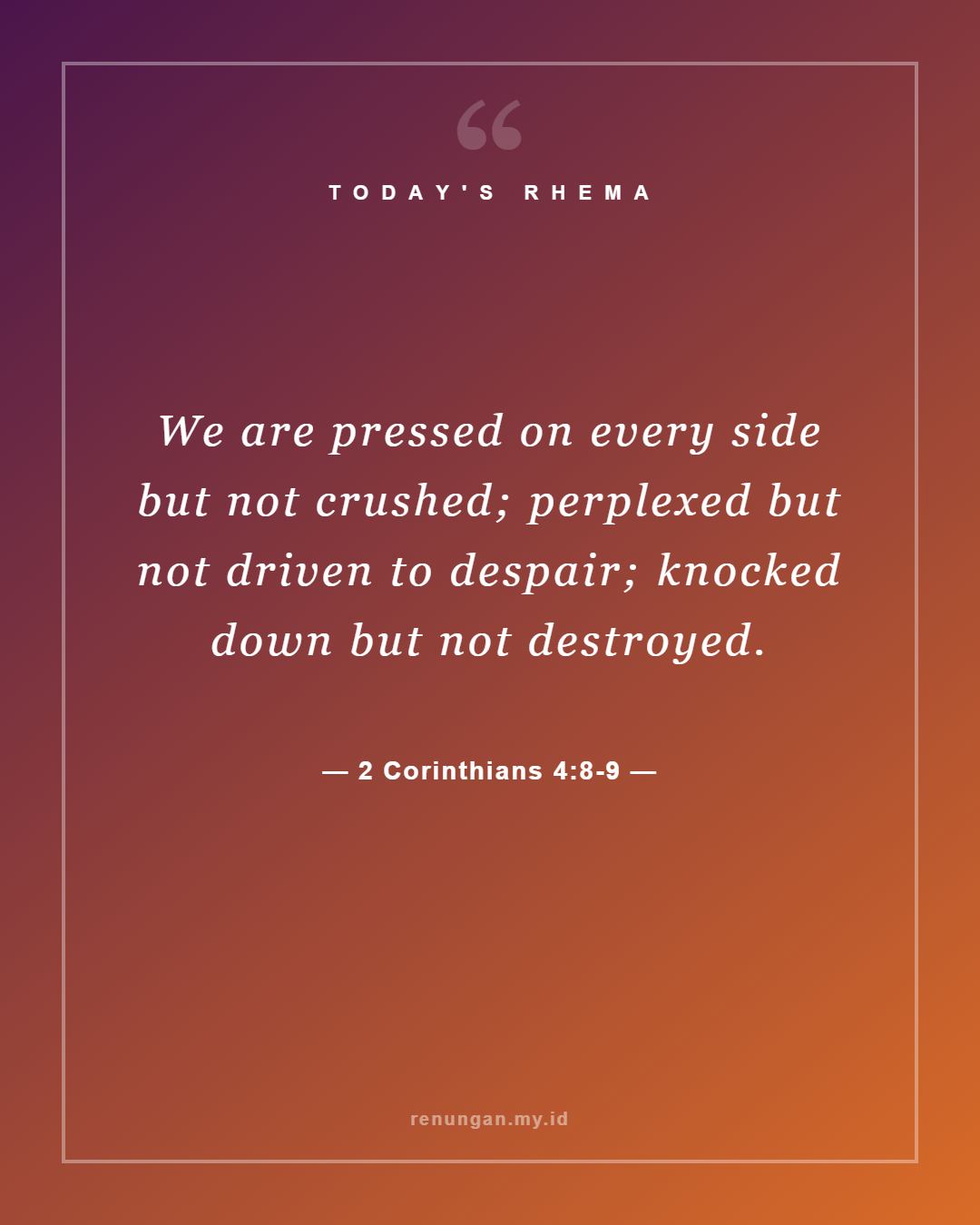 2 Corinthians 4:8-9